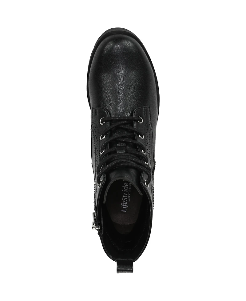 LifeStride Women's Lena Zip Lace-Up Booties