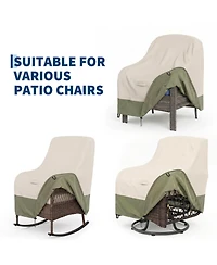 homfan Waterproof Outdoor Chair Cover 1 Pack Heavy Duty Wicker Swivel Chair Cover for Garden, Lawn or Backyard, Fits 32"W x 35"D x 36"H