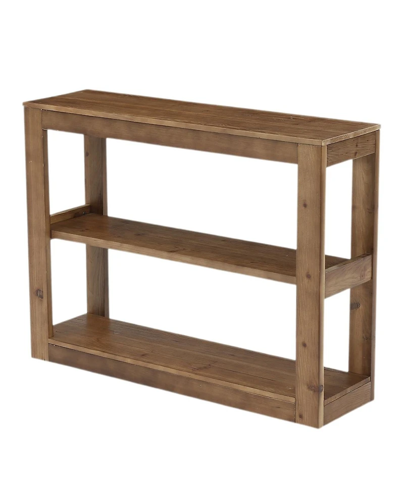 Tribesigns 41.33" Solid Wood Console Table with 3-Tier Open Shelves, Modern Farmhouse Rustic Entryway Sofa Table