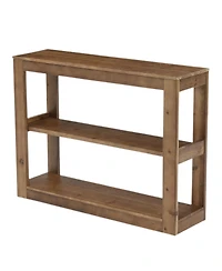 Tribesigns 41.33" Solid Wood Console Table with 3-Tier Open Shelves, Modern Farmhouse Rustic Entryway Sofa Table