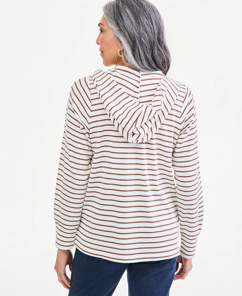 Style & Co Women's Glasgow Stripe Hooded Long-Sleeve Hoodie, Macy's Exclusive
