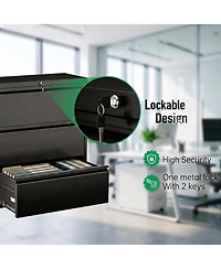 gaomon 40 Inch 3 Drawer Metal Filing Cabinet, Office Storage Cabinet for Living Room
