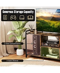 Slickblue 55 Inch Tv Stand Industrial Media Console Entertainment Center Cabinet