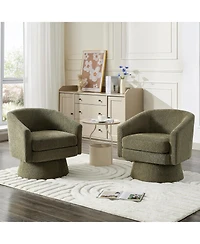homfan 360degree(s) Swivel Lounge Chair with Arms - Soft Chenille Upholstery Cushion Modern Accent for Living Room or Bedroom