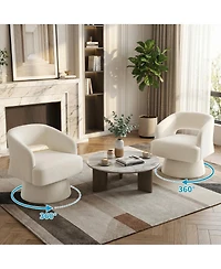 homfan Swivel Barrel Accent Chairs Modern Lounge with Hollowed Back Stable Base 360 degrees Rotation Comfy Vanity for Living Room Bedroom