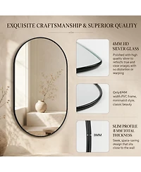 Midola 1840 Inch Luxury Pvc Framed Wall Mirror with Stylish Oval Design and Two-Way Hanging Versatility for Bathroom, Bedroom