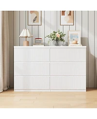 Streamdale Furniture Modern 6-Drawer Dresser with Wave Panel Fronts