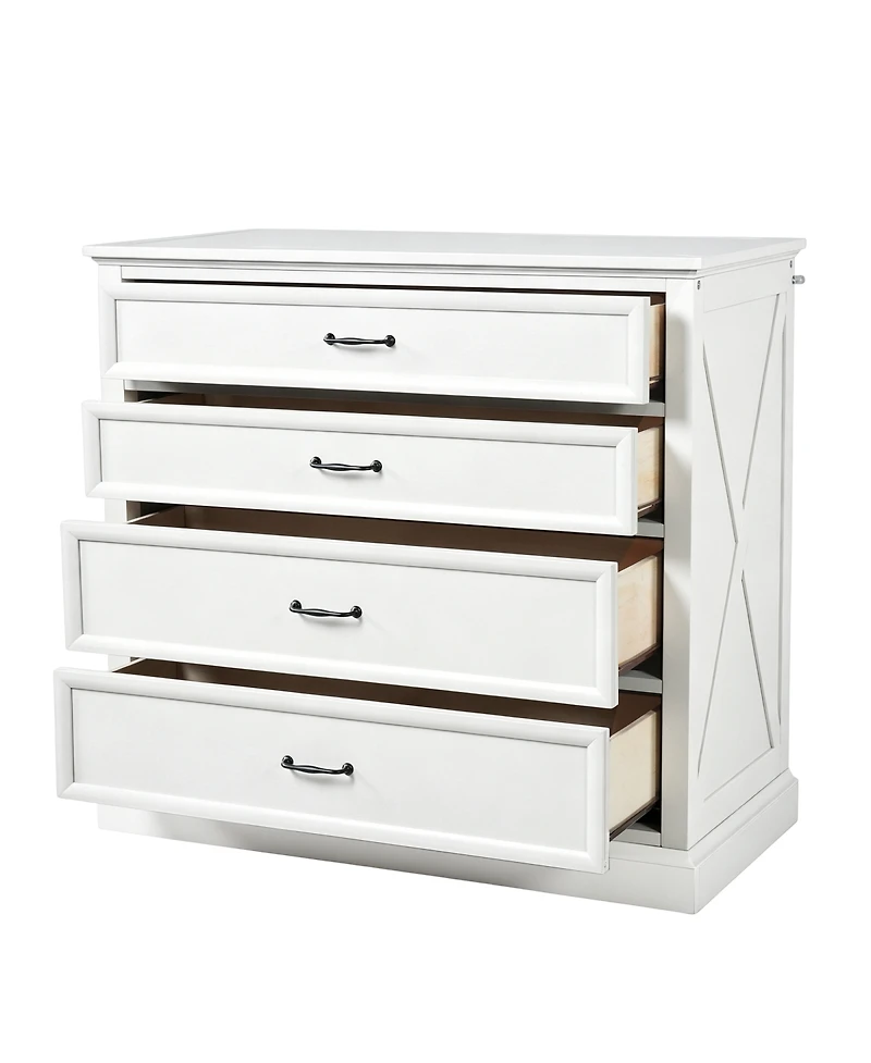 Streamdale Furniture Streamdale 4-Piece Farmhouse Queen Bedroom Set with Bed 2 Nightstands and Dresser