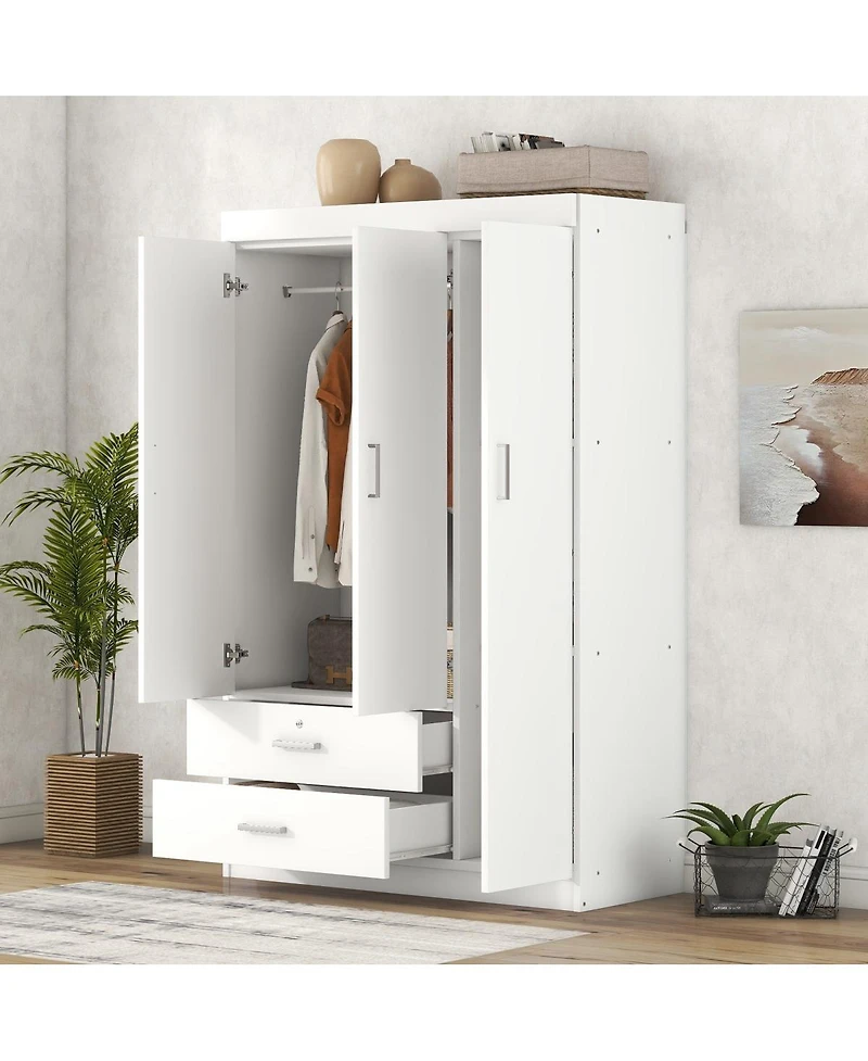 Streamdale Furniture 3-Door Wardrobe with 2 Drawers