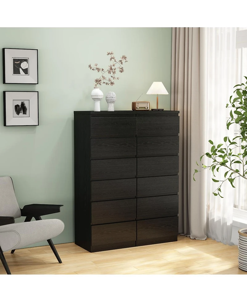 Streamdale Furniture 6-Drawer Modern Storage Dresser 18.9'' Handle-Free Closet Chest