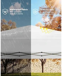 homfan Heavy Duty Pop Up Canopy Tent One-Button Easy Setup, Adjustable Height, Uv Protection, Sidewall, Roller Bag, 4 Weight Bags
