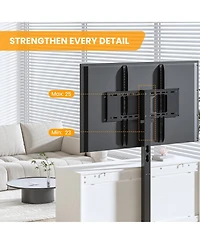 homfan Modern Tv Stand Dresser with Mount and 4 Drawers, Adjustable Media Console for 32-80 Inch TVs, Storage Cabinet for Bedroom or Living Room