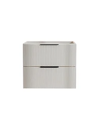 Sillysis Wall Mounted Bathroom Vanity with Ribbed Drawers, U-Shaped Organizer