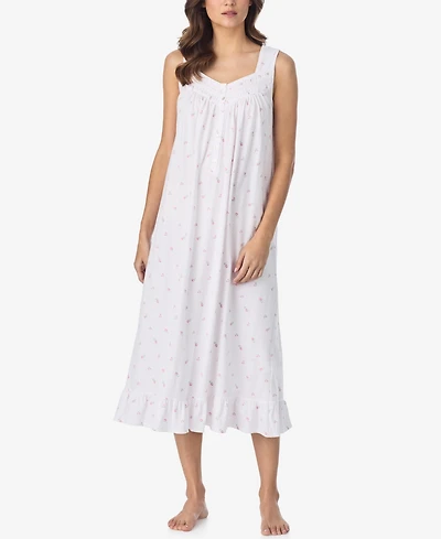Eileen West Women's Sleeveless Cotton Jersey Knit Long Nightgown