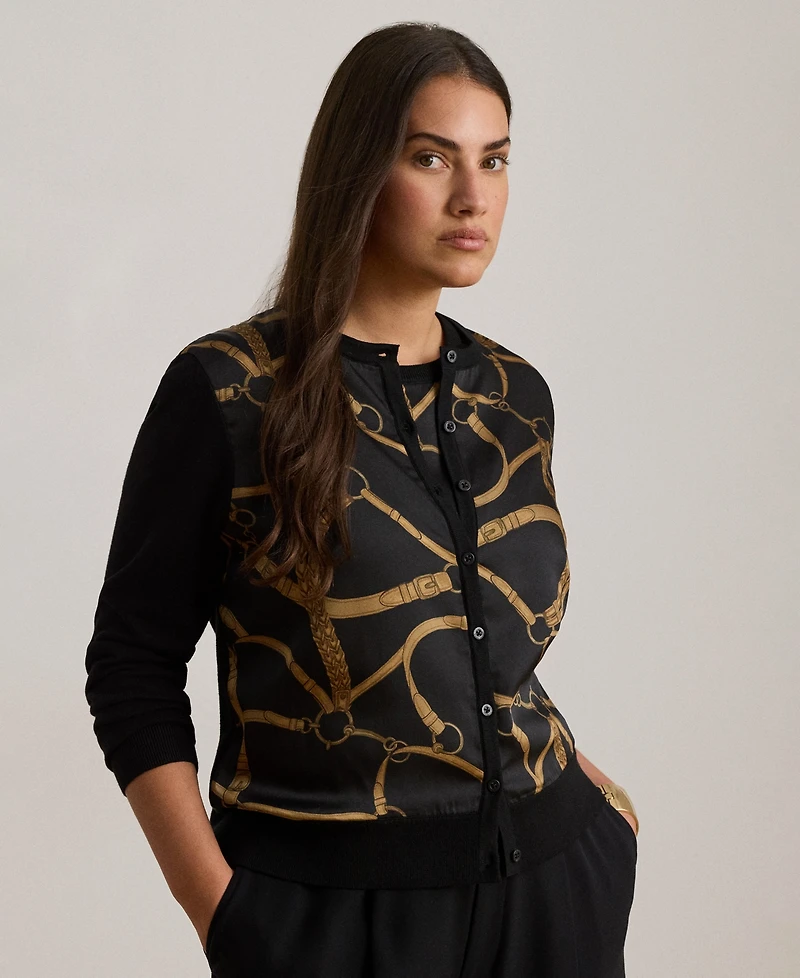 Lauren Ralph Women's Belting Print Cardigan