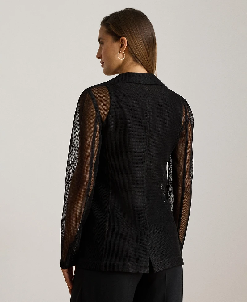 Lauren Ralph Women's Mesh Single-Button Blazer