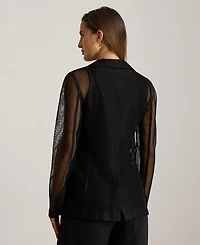 Lauren Ralph Women's Mesh Single-Button Blazer
