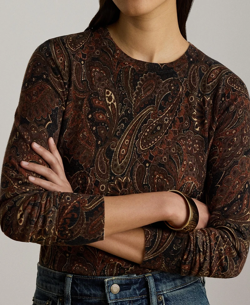 Lauren Ralph Lauren Women's Paisley Long-Sleeve Sweater