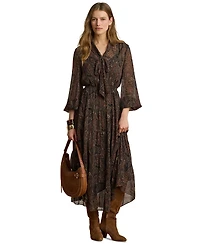Lauren Ralph Women's Long-Sleeve Flare Dress