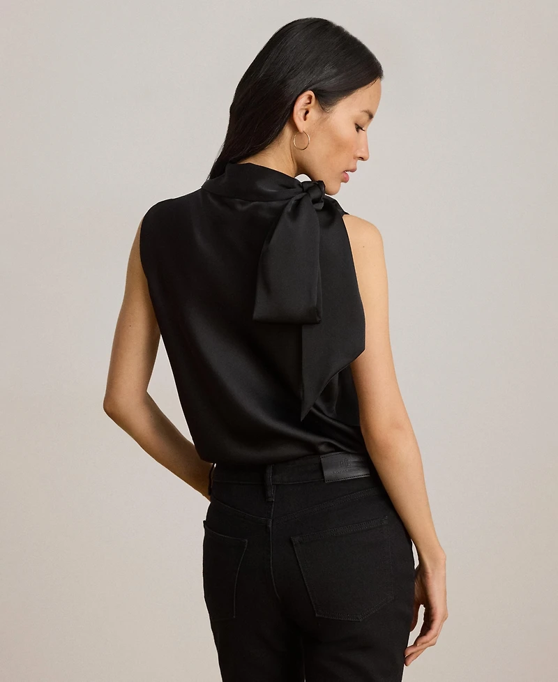 Lauren Ralph Women's Tie-Neck Sleeveless Blouse