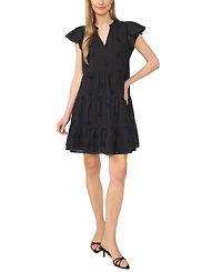 CeCe Women's Ruffle-Tiered V-Neck Dress