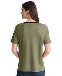 Jones New York Petite Drop Shoulder Top