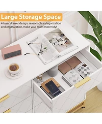 homfan 8-Drawer Wooden Dresser with Metal Handles, Modern Bedroom Dresser with Deep Drawers, Wood Chest, Anti-Tip Safety for Bedroom, Hallway