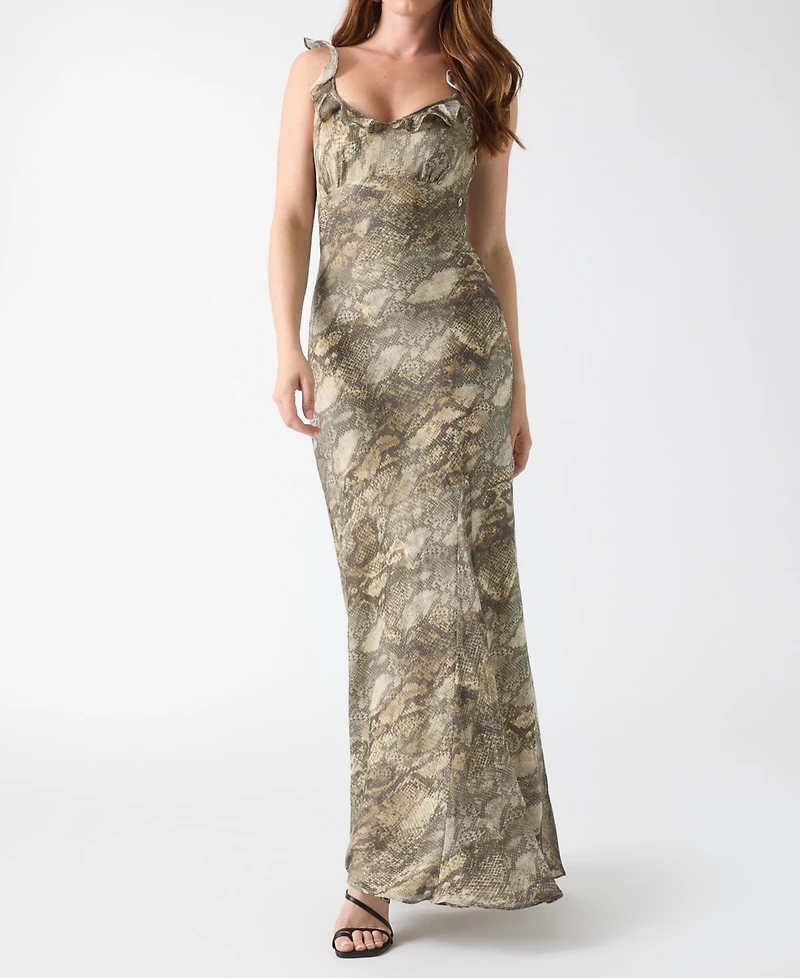 Guess Women's Animal-Print Sweetheart Maxi Dress