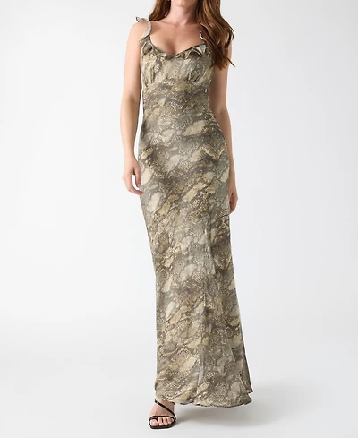 Guess Women's Animal-Print Sweetheart Maxi Dress