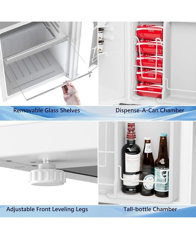 Cowsar 2.6 Cubic. Feet Mini Fridge with Freezer, Adjustable Temp