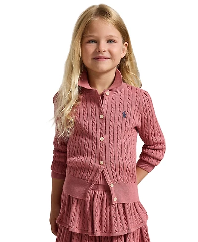 Polo Ralph Lauren Girls' 2-6X Mini-Cable Cotton Cardigan