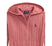 Polo Ralph Lauren Girls' 2-6X Mini-Cable Cotton Full-Zip Hoodie