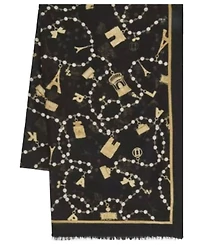 Karl Lagerfeld Paris Pearls and Charms Printed Oversized Scarf