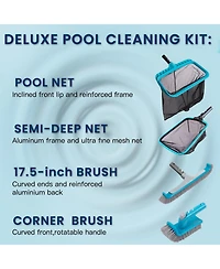 Xdovet Pool Cleaning Kit Wall Brush Leaf Rake Skimmer Net