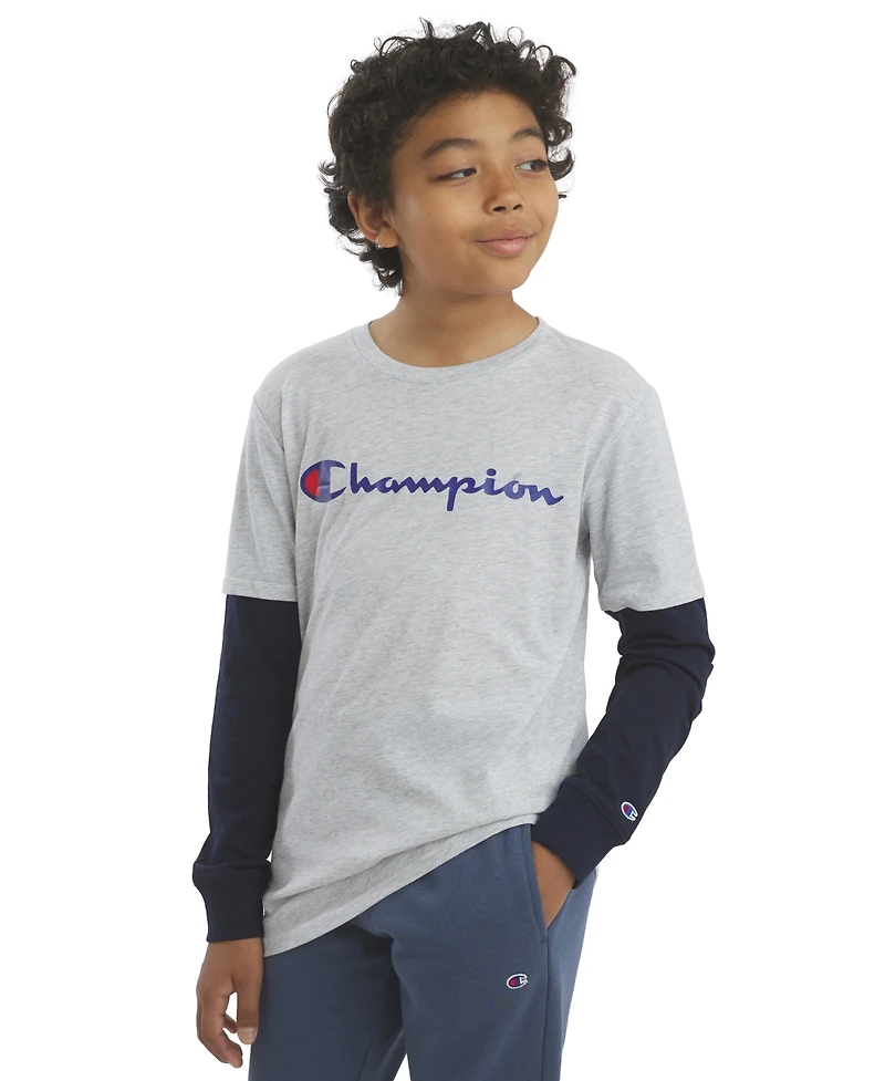 Champion Boys' 8-20 Hangdown Long-Sleeve T-Shirt