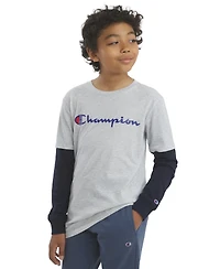 Champion Boys' 8-20 Hangdown Long-Sleeve T-Shirt