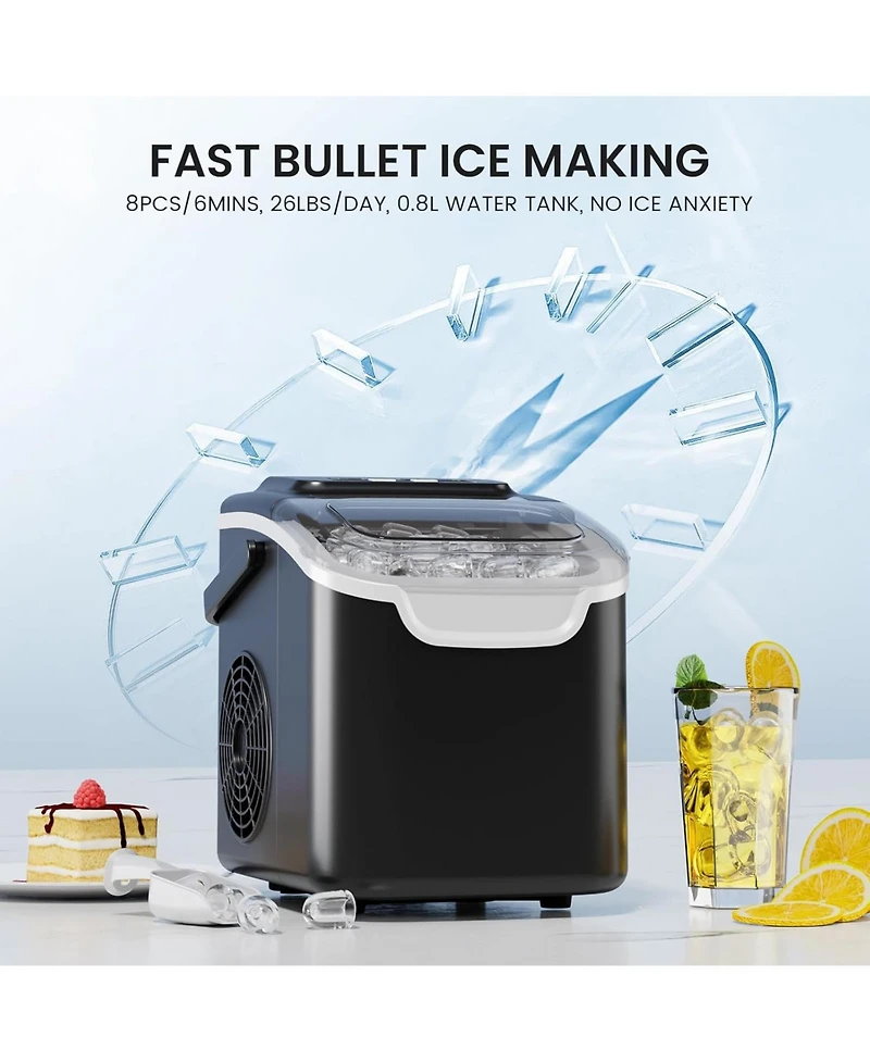 Cowsar Countertop Ice Maker, 8 Ice Cubes in 6 Minutes