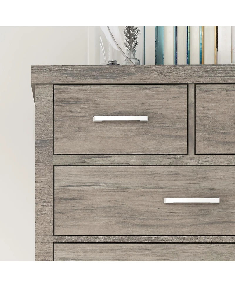 homfan 31.5"W x 15.75"D 45.5"H 6-Drawer Vertical Storage Chest Dresser with Engineered Wood