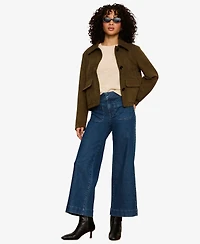 Sanctuary Petite Avid Spread Collar Button-Front Jacket