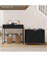 Sorbus Dresser with 3 Section Laundry Hamper and 2 Drawers for Room Organization