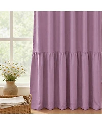 Awesome Home 100% Blackout Cotton Blend Ruffle Curtains Pair