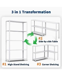 homfan 5 Tier Storage Shelf, 68 Inch Heavy Duty Metal Shelving Unit with Adjustable Shelves for Kitchen or Pantry