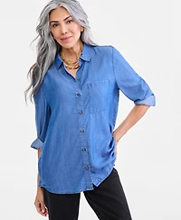 Style & Co Petite Collared Neck Shirt, Macy's Exclusive