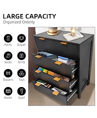 homfan 4-Drawer Chest Cabinet with Spacious Storage, Freestanding Dresser for Bedroom Living Room Entryway