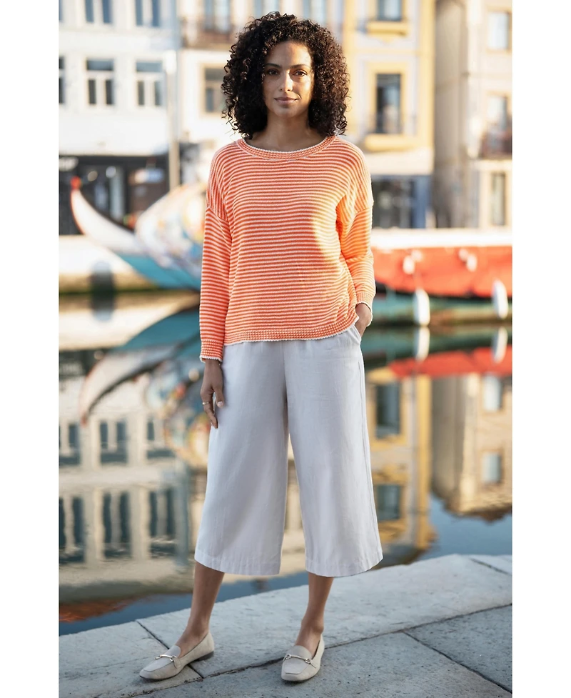 Yumi Women's Knitted Stripe Relaxed Jumper