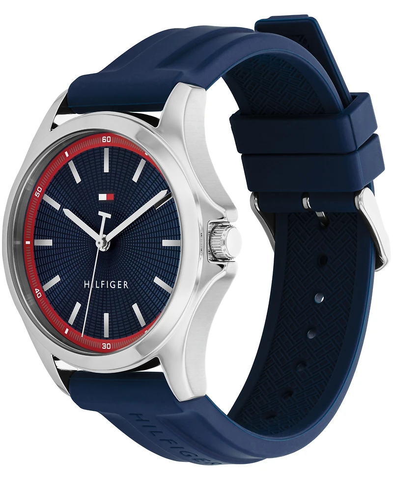 Tommy Hilfiger Men's Quartz Navy Silicone Strap Watch 42mm