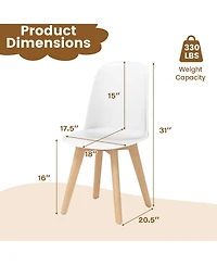 Sugift Modern Dining Chair Set of 2 with Solid Beech Wood Legs and Tilt Backrest