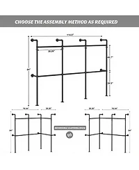 homfan Heavy Duty Wall Mounted Storage Shelf, Metal Shelving Unit with Adjustable Bars for Laundry Room or Closet