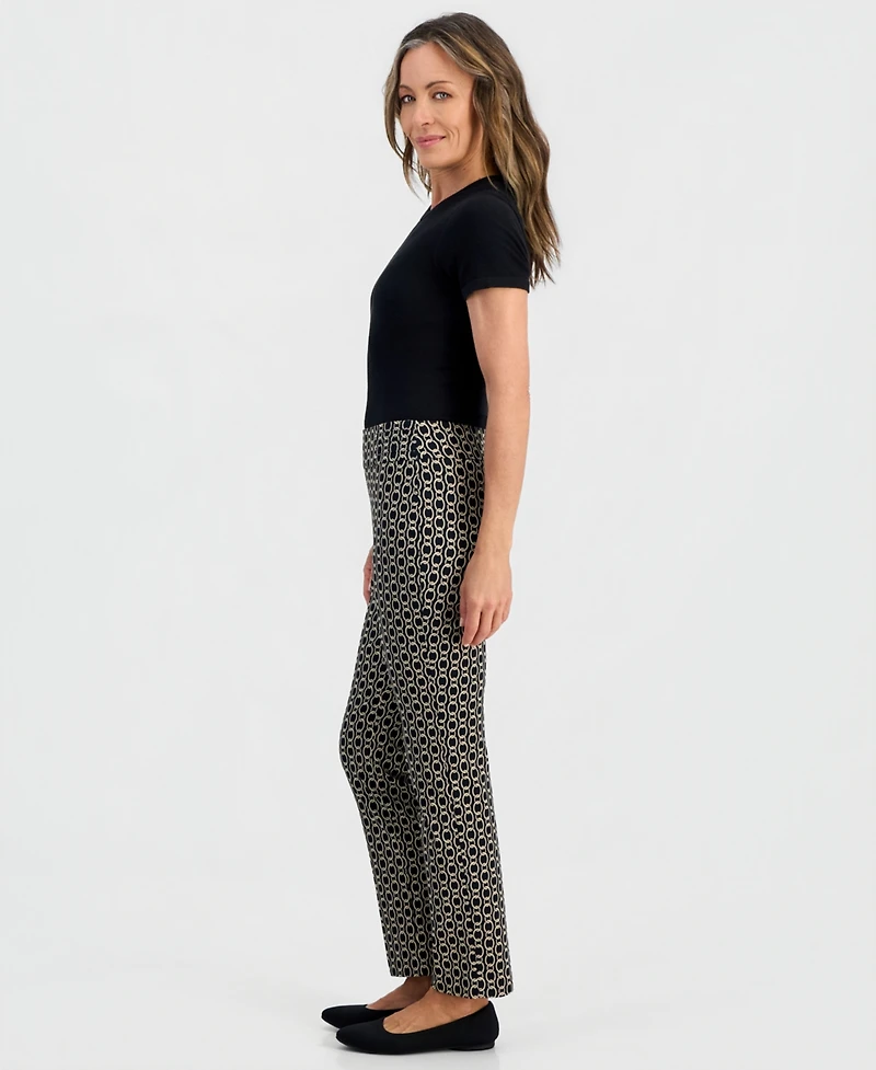 Jm Collection Petite Chain Rivet Pull-On Straight Pants, Macy's Exclusive