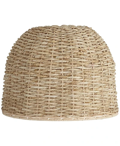 Springcrest 5" Top x 16" Bottom x 12" High x Lamp Shade Replacement Medium Drum Round Coastal Woven Husk Harp Finial